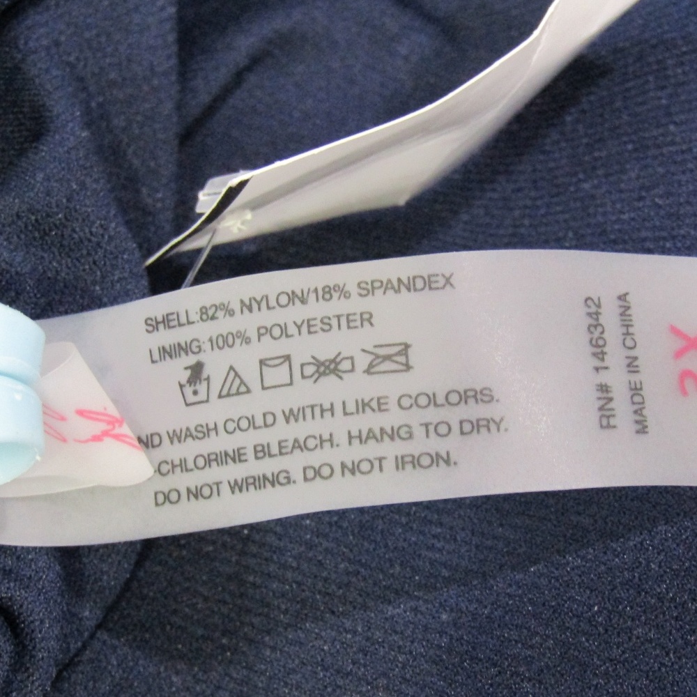 NEW Marilyn Monroe Blue Retro Swimsuit Key Hole 3X - Picture 6 of 7